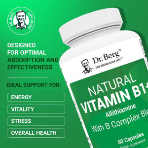 Dr. Berg Natural Vitamin B1+ 60 Capsules Allithiamine with Full B Complex Blend Daily Dietary Supplement Supports Steady Energy & Nervous System Wellness for All s