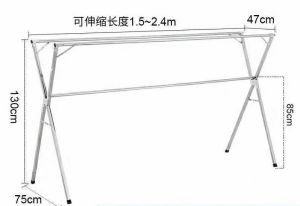 TERLARIS! Jemuran Baju Stainless Steel 200cm Super Kuat 300kg 3 Tiang Lipat 1 Detik Tahan Karat Untuk Balkon Indoor/Outdoor​