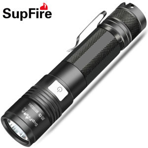 SUPERFIRE A5 Mini LED Flashlight Cree XPE Wick USB Rechargeable 5 Modes Use 18650 Battery Camping Hiking Hunting Lamp Aluminum Alloy Powerful Lanterna