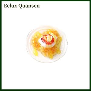 Eelux 4 cái Dollhouse thu nhỏ mô phỏng thực phẩm dâu tây Bánh quế mô hình tự làm phụ kiện nhà bếp nhựa Dollhouse trang trí