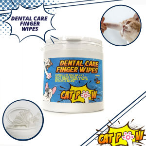 CATPOW Dental Care FINGER WIPES isi 50pcs - Sikat Gigi Kucing Anjing / Pembersih Gigi Anjing Sikat Gigi Anjing Kucing