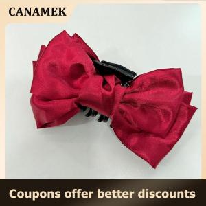 【 CANAMEK 】 Fashion Big Bow Hair Claw Clips For Women Hairclips Girls Large Hair Crab Black Hair Clamp White Hairpins Hair Accessorie