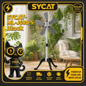 SYCAT-680-5 23W 5 Blades Stand Fan Portable Stand Fan Foldable Stand Fan Electric Fan Adjustable Big Stand Fan