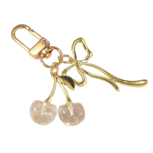 Luxury Metal Cherries Blossom Keychain Elegant Bowknot Design Gift Elegant Bowknot Keychain For Valentine Halloween