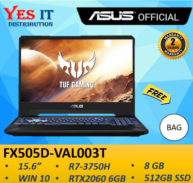 ASUS TUF FX505D-VAL003T FHD GAMING LAPTOP BLACK R7-3750H
