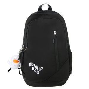 Women Men Backpack Student Bag School Bag Large Capacity Korean Style Travel Backpack Black Backpack White Blue Color Block Student Travel Bag