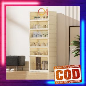 AI-C1080 Lemari Sepatu 6 Tingkat / Kotak Sepatu Susun Lipat Transparan Anti Debu Rak Serbaguna