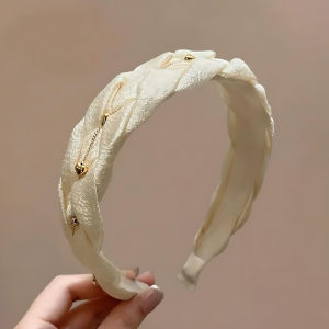 Bando Bandana Wanita Kepang Manik Korean Woman Hairband HeadBand Braid Organza Komb Rantai Love Gaya Sederhana Modis Aksesoris Fashion Wanita Headband