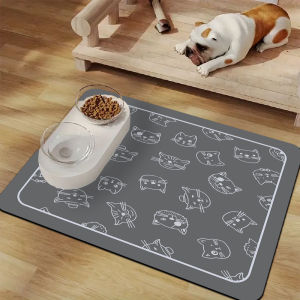 1pc Pet Dining Tray Mat Dog Cat Bowl Mat Pet Feeding Mat Absorbent Pet Quick Dry Absorbent pad