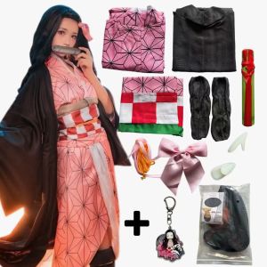Anime Cosplay Costume Kimono Wigs Hair Halloween Carnival Outfit for