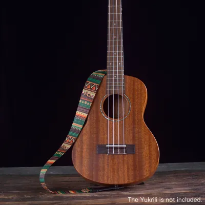 Adjustable Ukulele Strap Soft Polyester Woven Printing Pattern Shoulder Belt with Hanging Rope for Ukulele