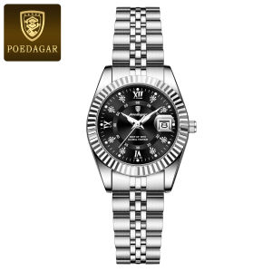 POEDAGAR Luxury Women Watch Top Brand Ladies Watch Elegant Stainless Steel Womens Watch Waterproof Luminous Date Quartz Watch for Women Original Lady Watches