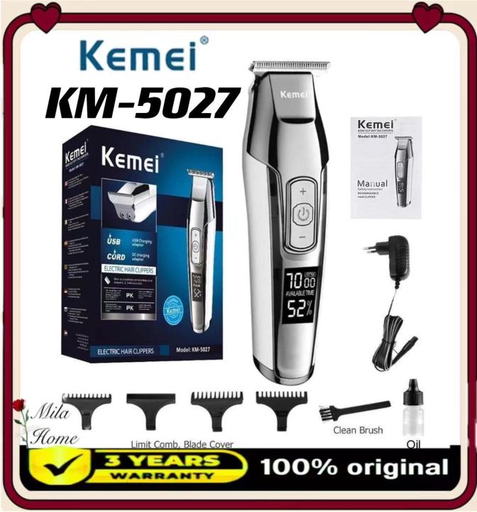 Kemei KM-5027 ปัตตาเลี่ยนตัดแต่งทรงผม โกนหนวด เล็มเครา ใช้ได้ทั้งเด็ก ...