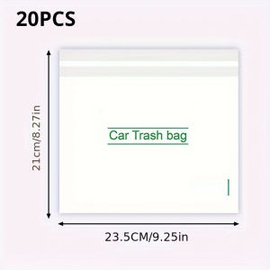 20PCS Car Adhesive Garbage Bags Car Garbage Can for Travel Large Capacity Waterproof Garbage Can Disposable Multipurpose Trash Bags for Car