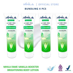 Bundle 4 Pcs MHILA Fame Vanilla Body Lotion Brightening Instant Tone Up With 3X Ceramide