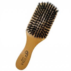 Lược chải tóc Titan Club Wave dành cho nam giới – Lông lợn tự nhiên 100% tay cầm bằng gỗ bền chắc lược chải giúp làm mượt mọi loại tóc phục hồi độ bóng và tạo kiểu tóc xoăn.