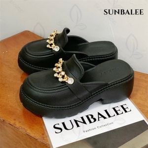 MAKATA🌈 รองเท้าคัทชูเปิดส้น+แถมตัวติด รองเท้าแตะเสริมส้น เรียบหรู ทรงสวย งานยาง สีพื้น เบานิ่ม ใส่สบาย SUNX88