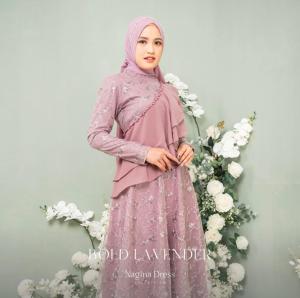 NAGINA Dress Gaun Baju Kondangan Lamaran Bridesmaid Pesta Tunangan Maternity Wanita Muslimah By LYF OFF