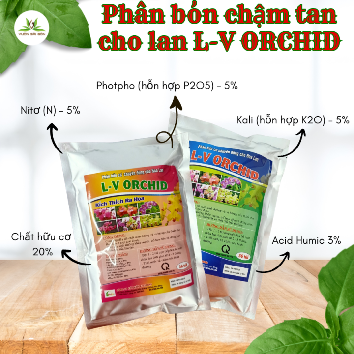 Phân bón hoa lan túi lọc LV ORCHID (gói 500g) phân hữu cơ cho hoa lan ...