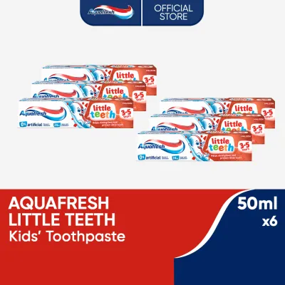 Aquafresh Little Teeth Kids Toothpaste (3-5 Years Old) 50ml x6 for Protection of Growing Teeth