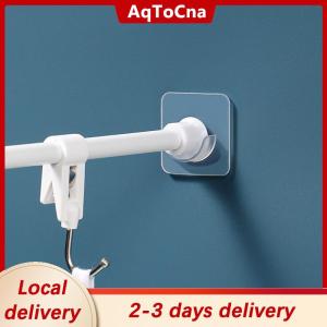 [COD] AqToCna Ship within 24 hours Strong Curtain Rod Bracket Holder Hooks For Wall Adhesive Bathroom Shower Rod Tension Retainer No Drilling Stick For Closet