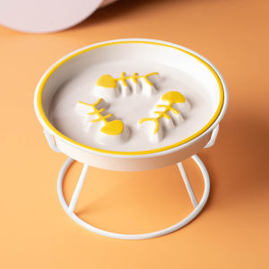 Ceramic Elevated Pet Bowl Dog Cat Bowl Dog Feeder Cat Feeding Plate for Food Canned Snacks Drinking