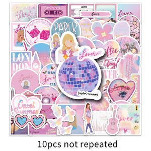 50PCS Singer Taylor Swift Pink Album LOVER Sticker Decorative Laptop Luggage Cell Phone Water Bottle Waterproof INS Style Small Fresh Sticker