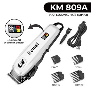 Kemei KM PG809A / KM-PG809A Alat Cukur Rambut Tanpa Kabel Mesin Cukur Professional dengan Indikator Baterai 5W