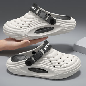 Free Shipping EVA Thick-Soled Clogs For Men Non-Slip For Driving Outdoor Wear Closed-Toe Sports Sandals Stylish Half-Clog Sandals