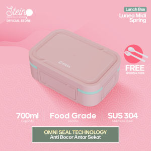 STEIN Lunch Box Stainless 304 Midi Natural - Kotak Makan Stainless 700ml Free Sendok Garpu
