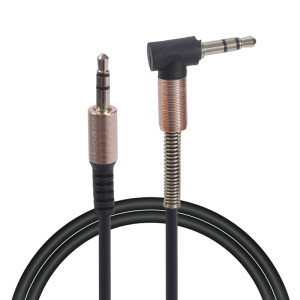 Flexible 3.5mm Angled To Straight Auditory Extension Cable 50cm PVC Cord For Headphones Speakers Car Systems