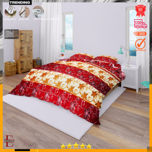 Sprei katun  motif. batik flowers aesthetic anti geser king size