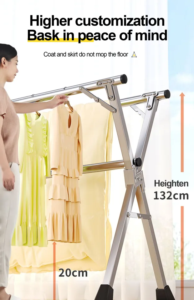 HOUSEHOLD CLOTHES HANGER #SINGLE #DOUBLE POLE/ DRYING RACK (RAK PENYIDAI  BAJU)