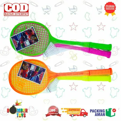 MAINAN ANAK Olahraga Bulutangkis RAKET BADMINTON Kock 1 pasang Sport COWOK CEWEK KELUARGA BERMAIN