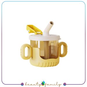 BF-C1053 Gelas Minum Anak Baby Training Cup 300ML Motif Buaya dengan Pegangan dan Sedotan Silikon