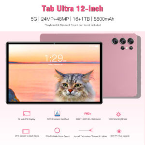 【CAN COD+READY】Android Tablet Tab Ultra 12Inch 4G 5G WiFi Network 10core Snapdragon 8 gen2 Dual SIM SD Card Suitable For Android 13 Computer System Smart Tablets 16GB RAM + 1TB ROM Memory Dual 24MP 48MP Camera 1440*3200 Game Board 8800mah battery