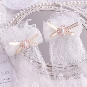 URBAG ลูกไม้ปักลาย ถุงมือลูกไม้สีดำสีขาว โกธิค นุ่มนุ่มๆ ถุงมือโบว์ตาข่ายโลลิต้าแบบกอธิค สวยงามสวยงาม ถุงมือลูกไม้ลายดอกไม้ คอสเพลย์