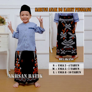 Sarung Anak Dengan Karet Pnggang Untuk Usia 2-10 Sarung Batik anak Model Rok Praktis Motiv Tombak Bahan Katun Lembut Adem Di Pakai
