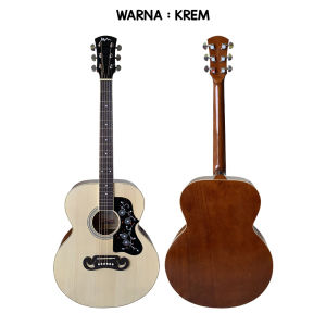 Gitar MyM Seri MY - JJ200 Akustik Elektrik EQ 7545R Body Doble run Neck Utuh
