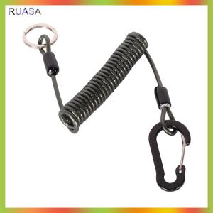 RUASA Fishing Rope Anti-lost Spiral Spring Lure Pliers Lanyard Wire Spring Rope Elastic Stretch Tether Fishing Accessories