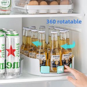 360° Rotating Tray Lazy Susan Fridge Organizer Turntable Storage Tray Clear Food Storage Organizer Spice Rack Cabinet Organizer
