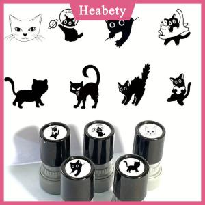 Heabety Dễ thương phim hoạt hình màu đen Kitten tem đáng yêu hình dạng Tạp Chí tem DIY scrapbooking trang trí cắt dán signets cho sự lựa chọn của bạn