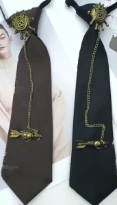 Japanese Necktie for Night Club Party Neck Tie Knotfree School Event Suit Tie Stage Performances Costume Tie Neckwear