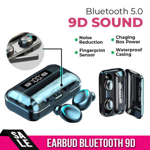 Earbud TWS 9D Earphone Bluetooth 5.0 Tanpa Kabel - Baterai 2200mAH dengan Kotak Pengisi Daya