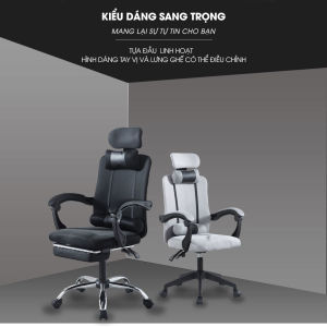 Ghế Xoay Văn Phòng Smarthome Có Gác Chân Ghế Giám Đốc Chủ Tịch Làm Việc Cao Cấp Thiết Kế Đệm Lưới Chân Sắt Chắc Chắn Xoay Tựa Đầu Dựa Lưng Chơi Game Làm Học Phù Hợp Đặt Tại Văn Phòng Nhà Thư Giãn Nghỉ Ngơi  - Màu Đen (Mã B002)