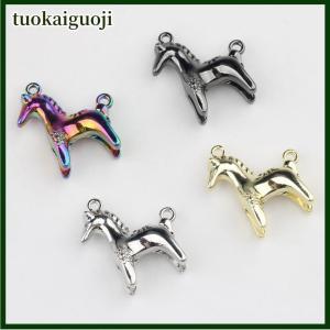 tuokaiguoji จี้ม้าอัลลอย2ชิ้นจี้รูปม้าสัตว์สร้อยคอแบบทำมือสร้อยข้อมือต่างหูพวงกุญแจอุปกรณ์ทำเครื่องประดับแฮนด์เมด