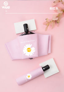 VUUG ร่มพับอัตโนมัติหญิงป้องกันรังสียูวีและริ้วรอยก่อนวัยปกปิดริ้วรอยจุดกระลดรอยด่างดํารอยสิวขนาด25มลแฟชั่นเข็มขัดทํางานการพิมพ์ผู้ชายขนาดใหญ่ Windproof