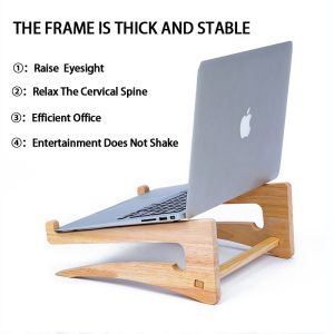Wood Laptop Stand Portable Universal Cooling Bracket for Notebook Detachable Wooden Holder Mount