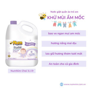 Nước giặt xả NumNim cho Bé thành phần hữu cơ kháng khuẩn. Khử mùi lưu hương dịu nhẹ 3100ml Thailand Chính Hãng