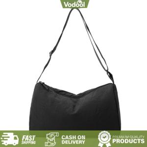 [VSC] Casual Nylon Slouchy Sling Hobo Bag with Adjustable Strap Hobo Dumpling Bag Solid Color Shoulder Bag for Women Work Travel